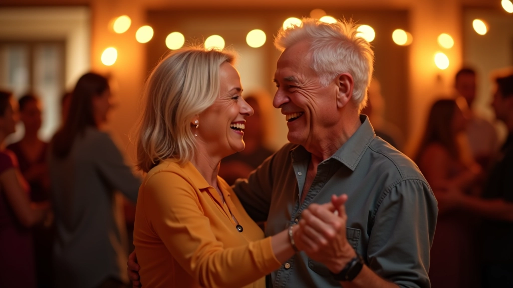 Seniors enjoying a dance social gathering