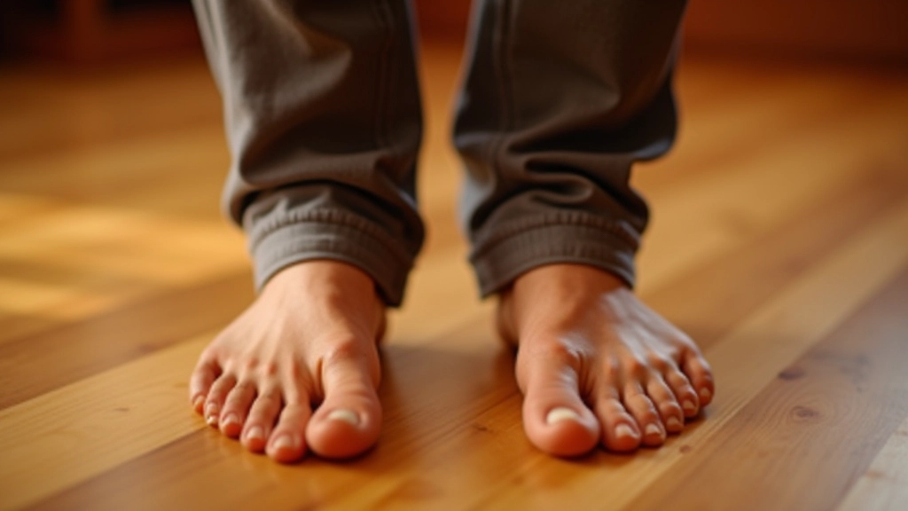 Close-up of feet showing proper salsa dance positioning on a wooden floor, demonstrating the forward-back-side step pattern