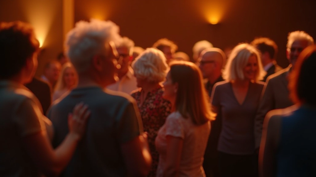 People gathered in a Brno cultural venue enjoying live music performance with warm amber lighting