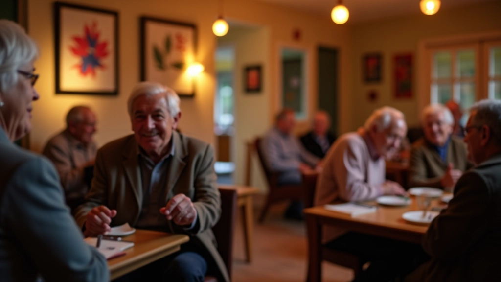 A welcoming community center where seniors gather and connect